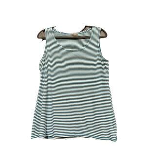 J.Jill Striped Sleeveless Tank Top Women’s M Blue White Stretch
